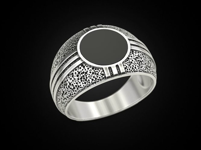 Blackened and Onyx Ring 3D print model