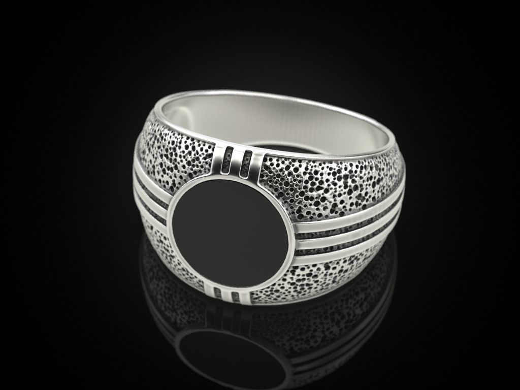 Blackened and Onyx Ring 3D print model_1