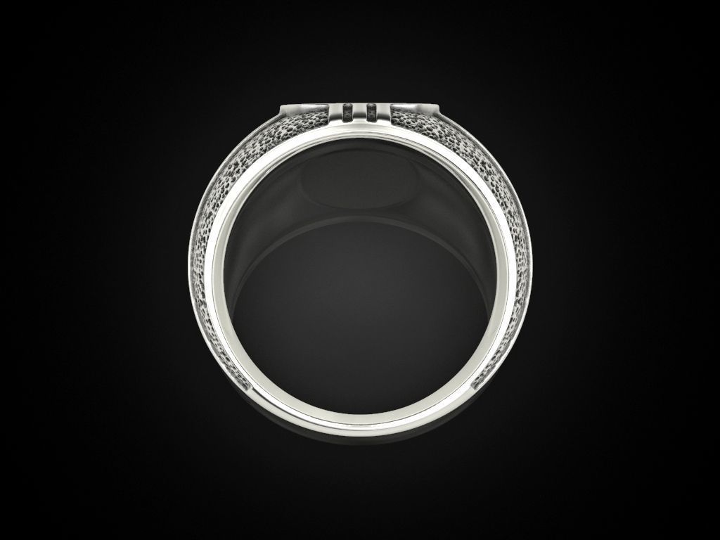 Blackened and Onyx Ring 3D print model_4