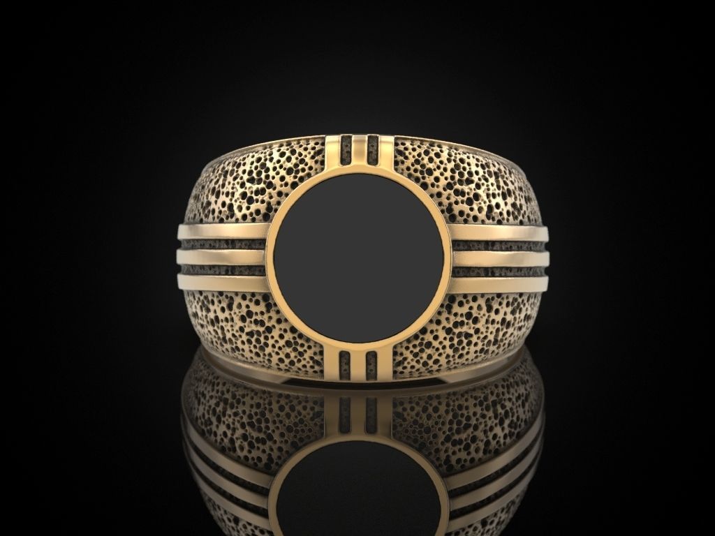Blackened and Onyx Ring 3D print model_12