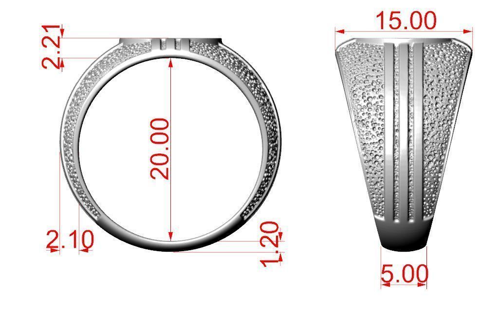 Blackened and Onyx Ring 3D print model_8