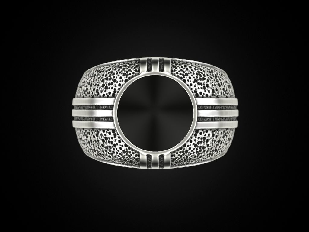 Blackened and Onyx Ring 3D print model_3