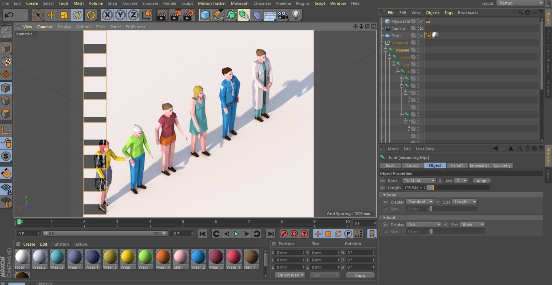 Cartoon Low Poly Female Characters Pack Low-poly 3D model_14