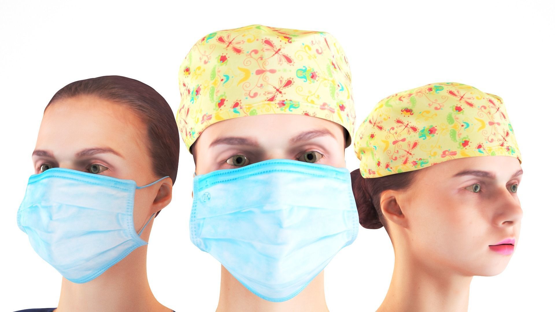 Animated medical nurse 14 Low-poly 3D model_1