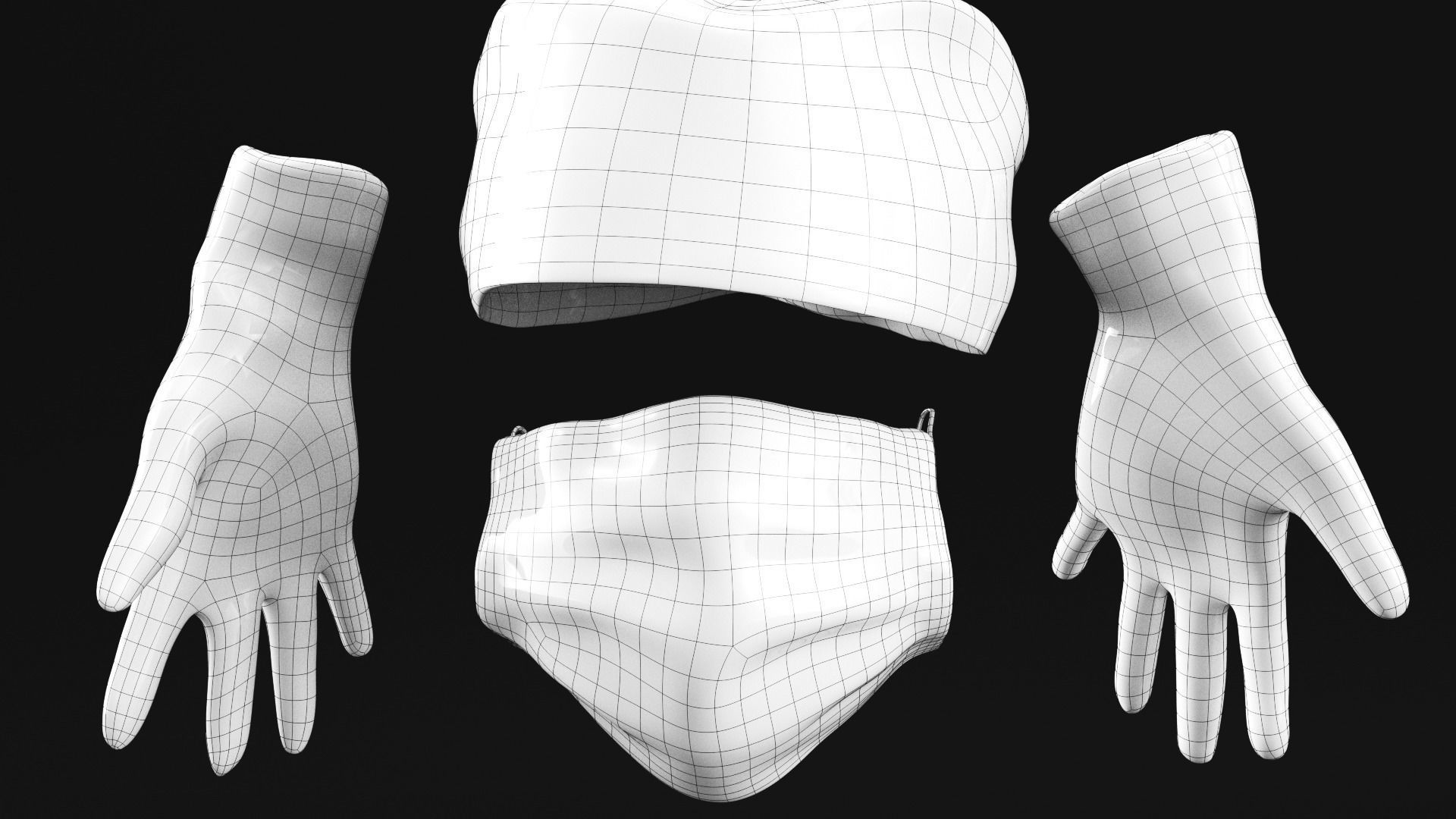 Animated medical nurse 14 Low-poly 3D model_8