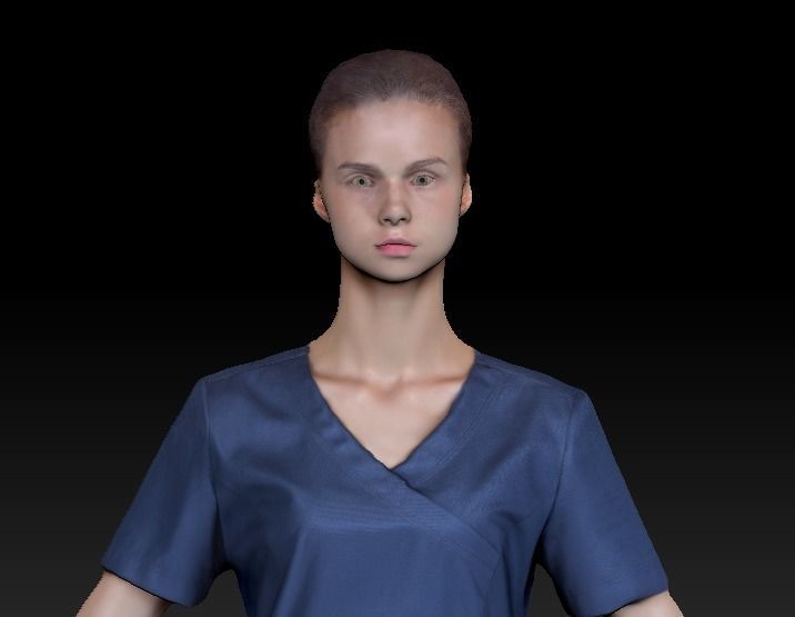 Animated medical nurse 14 Low-poly 3D model_10