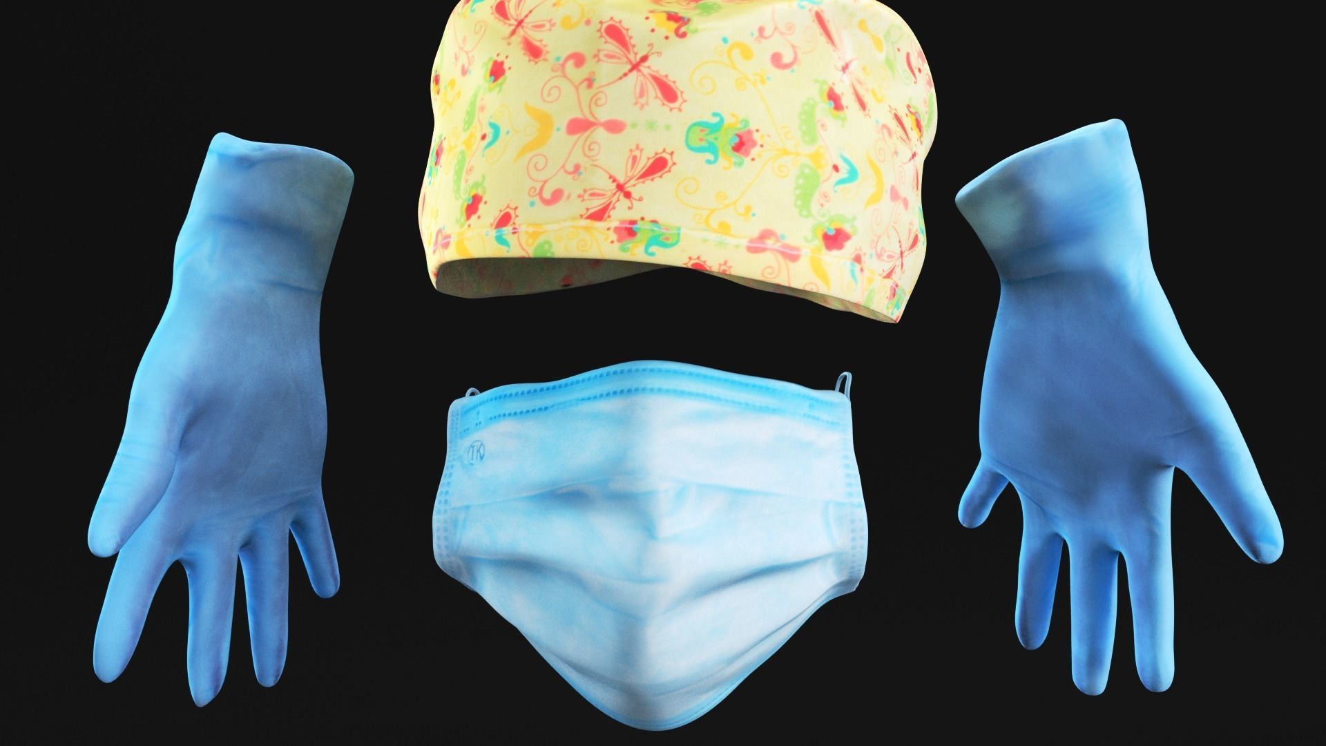 Animated medical nurse 14 Low-poly 3D model_4