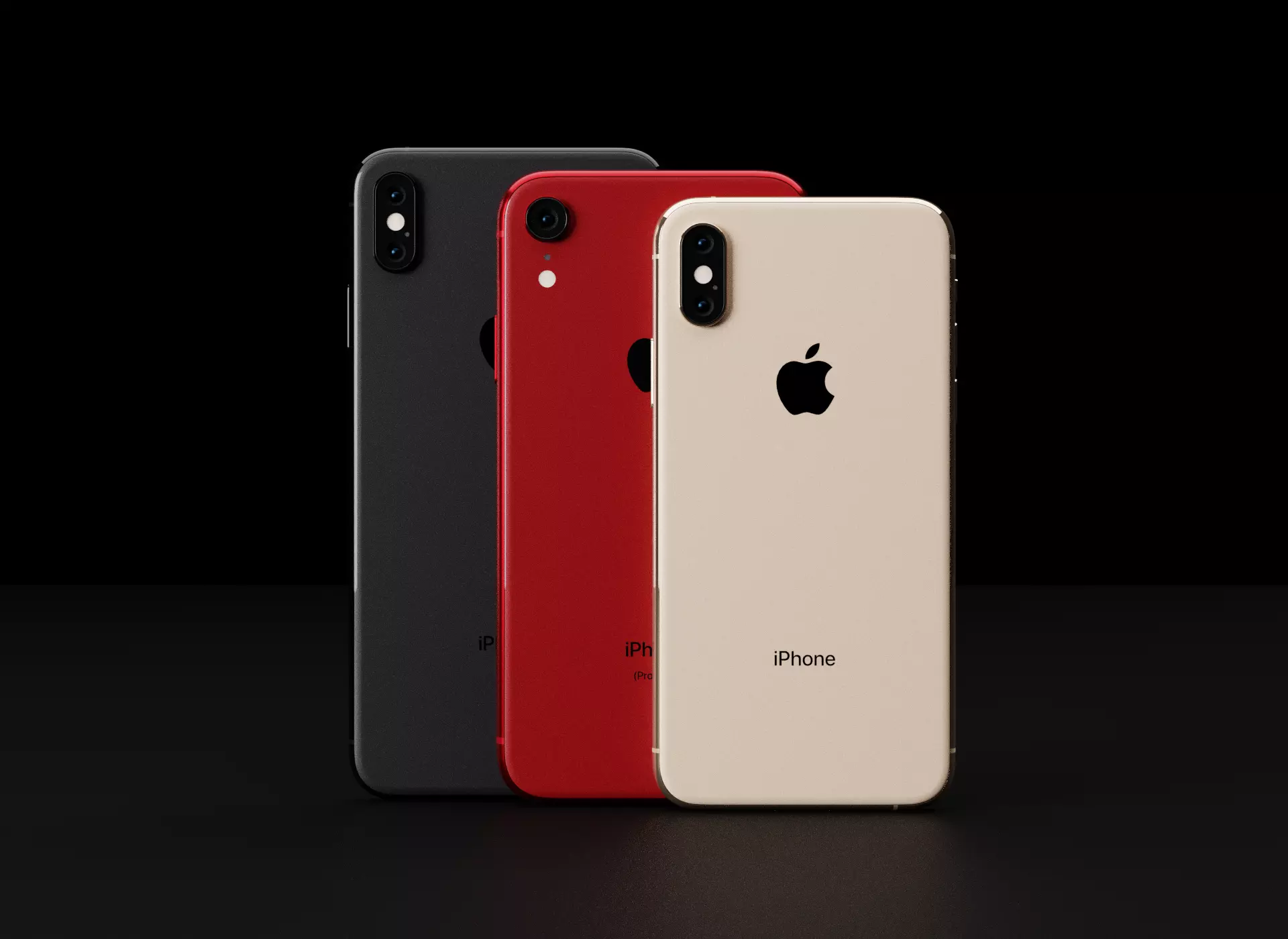 iPhone XS and XS Max and XR in All Official Colors Bundle Free low-poly 3D model