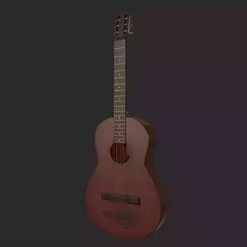 Acoustic Guitar Low-poly 3D model
