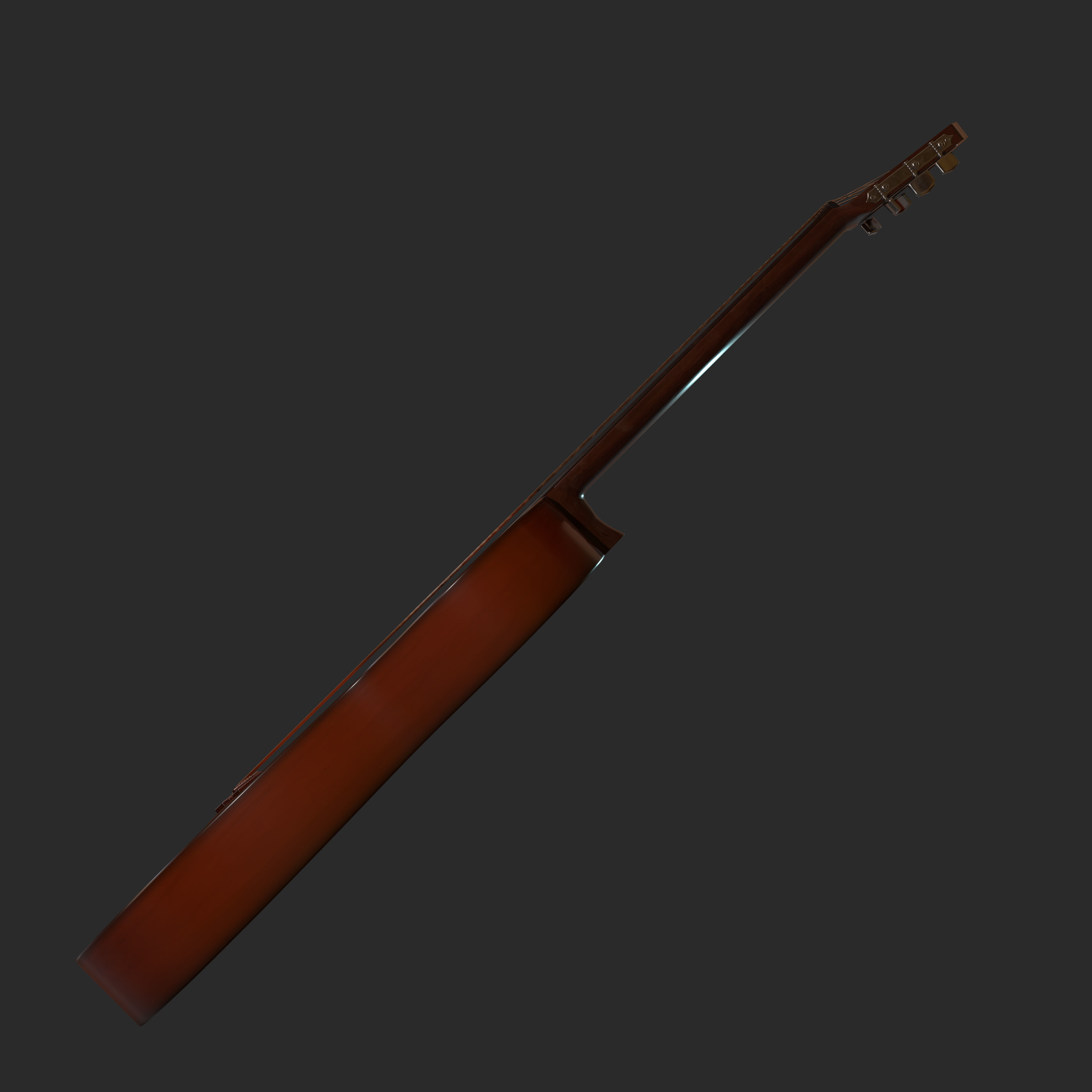 Acoustic Guitar Low-poly 3D model_4