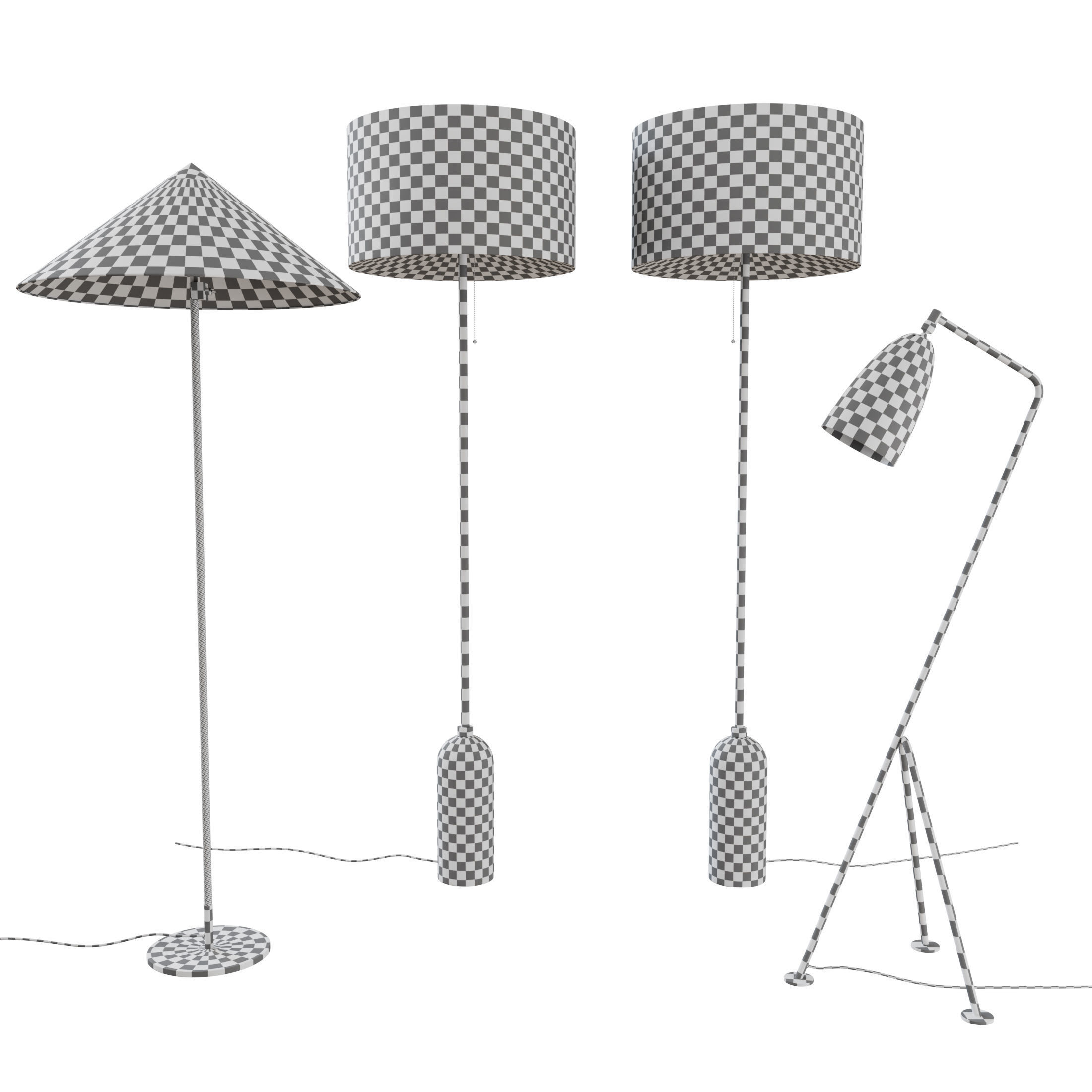 GUBI Floor Lamps Collection 3D model_1