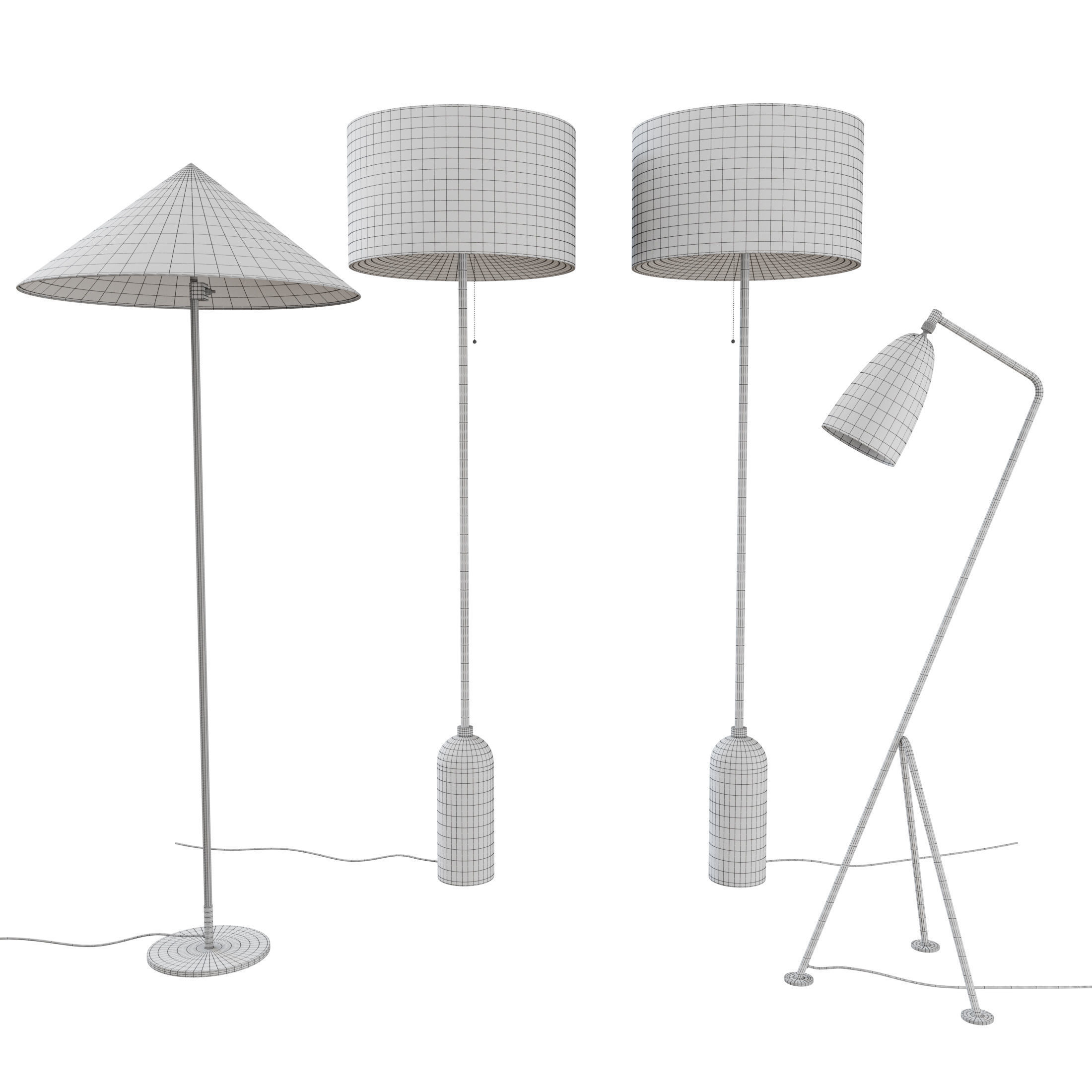 GUBI Floor Lamps Collection 3D model_2
