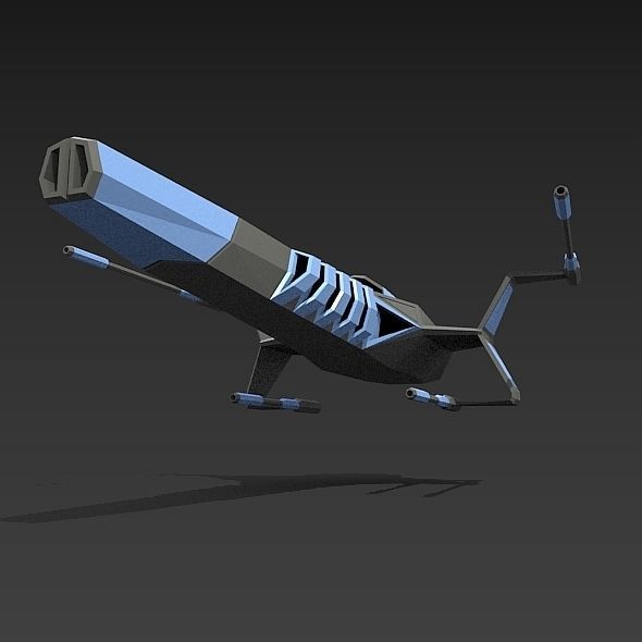 Space warthog spaceship concept Low-poly 3D model_7