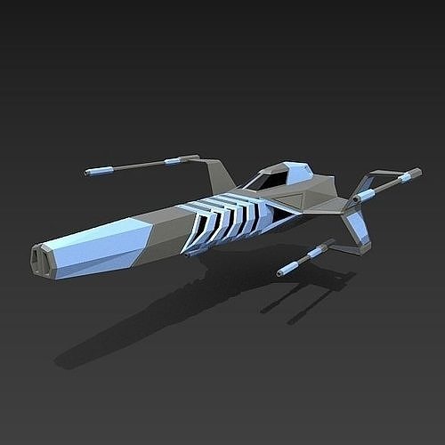 Space warthog spaceship concept Low-poly 3D model