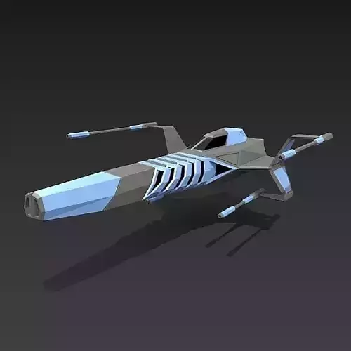 Space warthog spaceship concept Low-poly 3D model