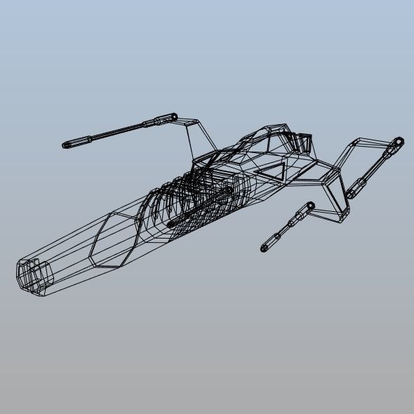 Space warthog spaceship concept Low-poly 3D model_9