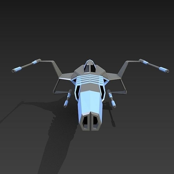 Space warthog spaceship concept Low-poly 3D model_6