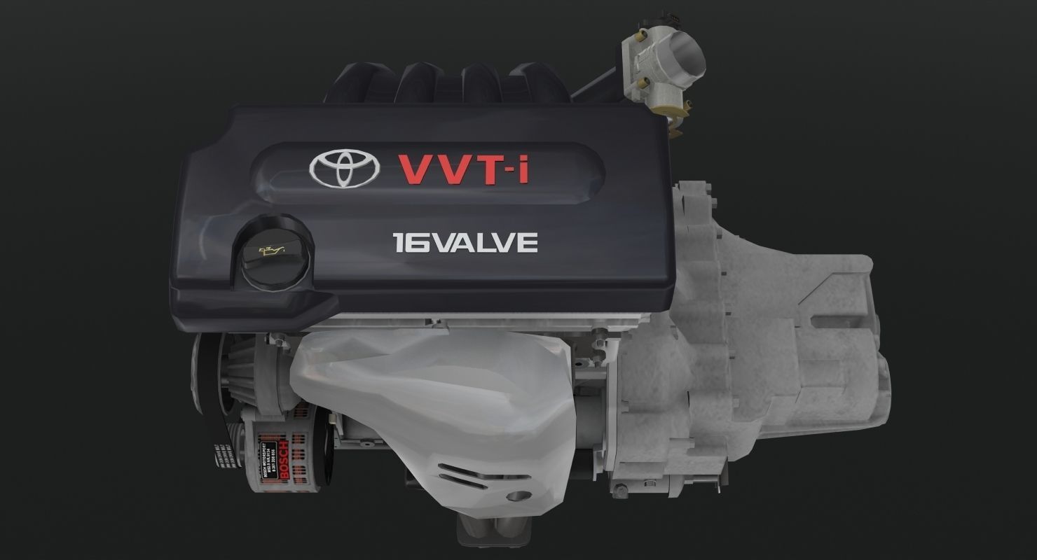 Toyota 2AZ-FE engine Low-poly 3D model_16