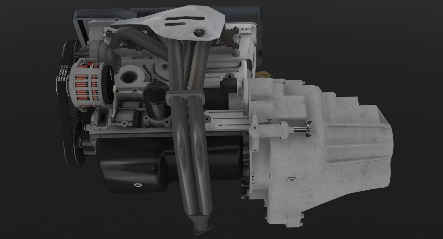 Toyota 2AZ-FE engine Low-poly 3D model_10