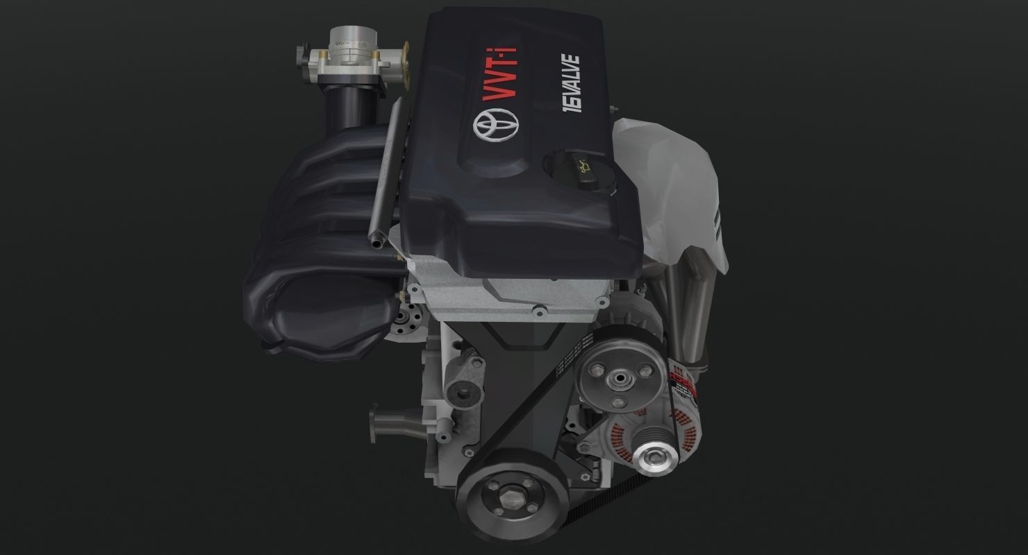 Toyota 2AZ-FE engine Low-poly 3D model_13