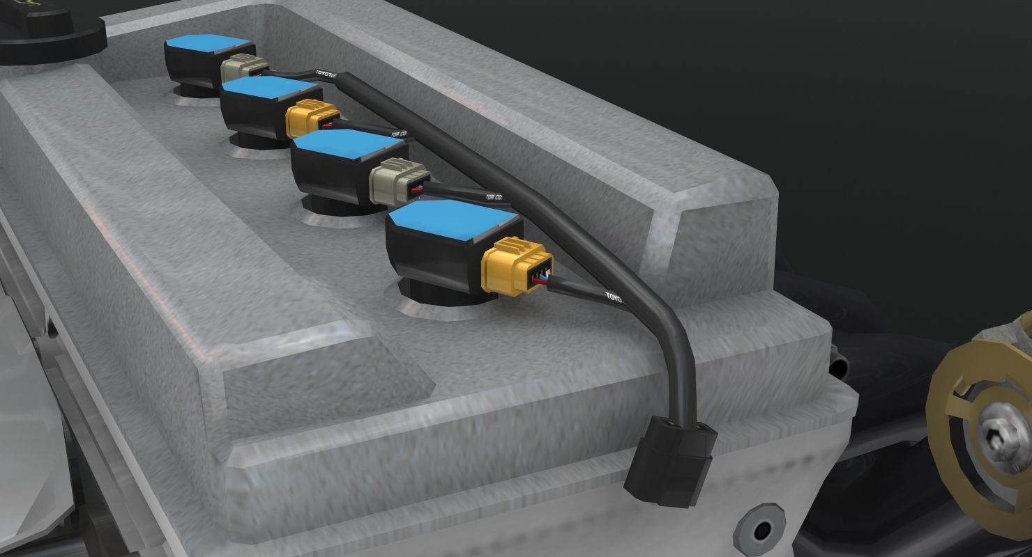 Toyota 2AZ-FE engine Low-poly 3D model_24