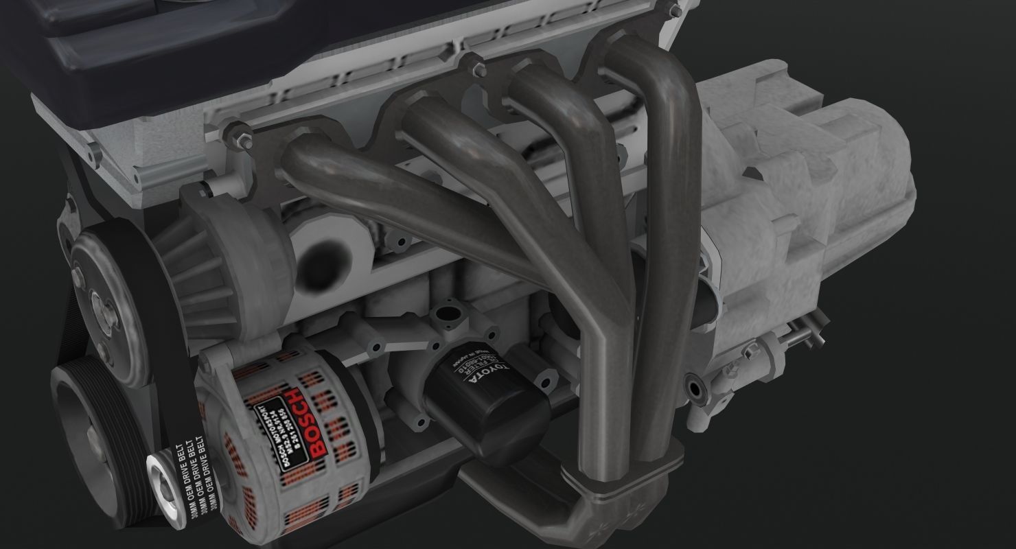 Toyota 2AZ-FE engine Low-poly 3D model_28