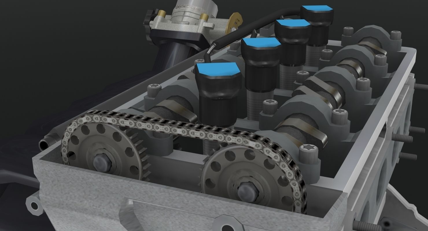 Toyota 2AZ-FE engine Low-poly 3D model_30