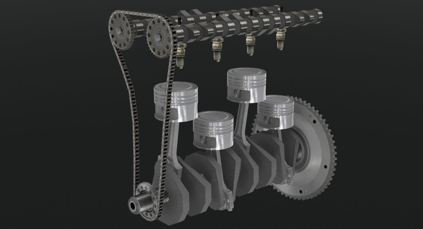 Toyota 2AZ-FE engine Low-poly 3D model_31