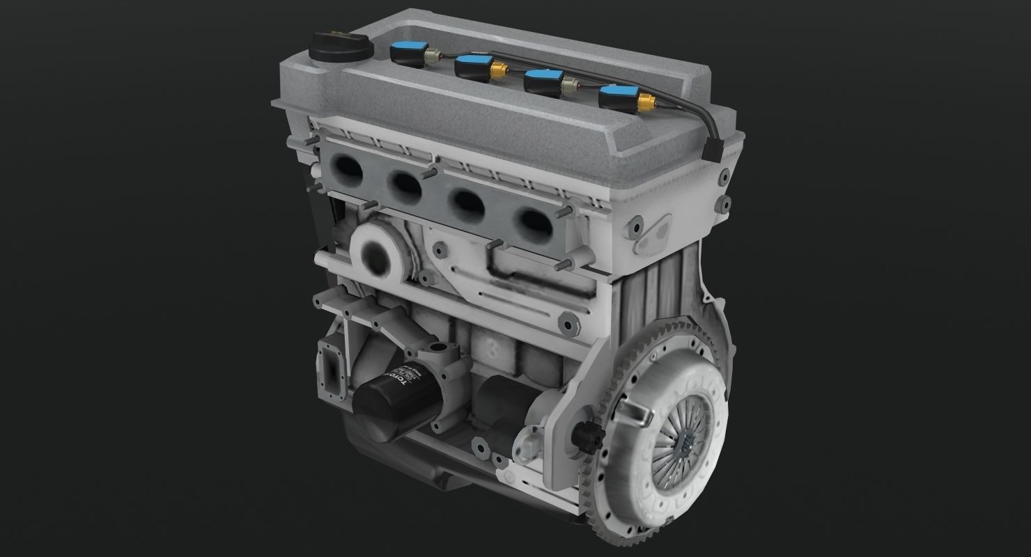 Toyota 2AZ-FE engine Low-poly 3D model_34