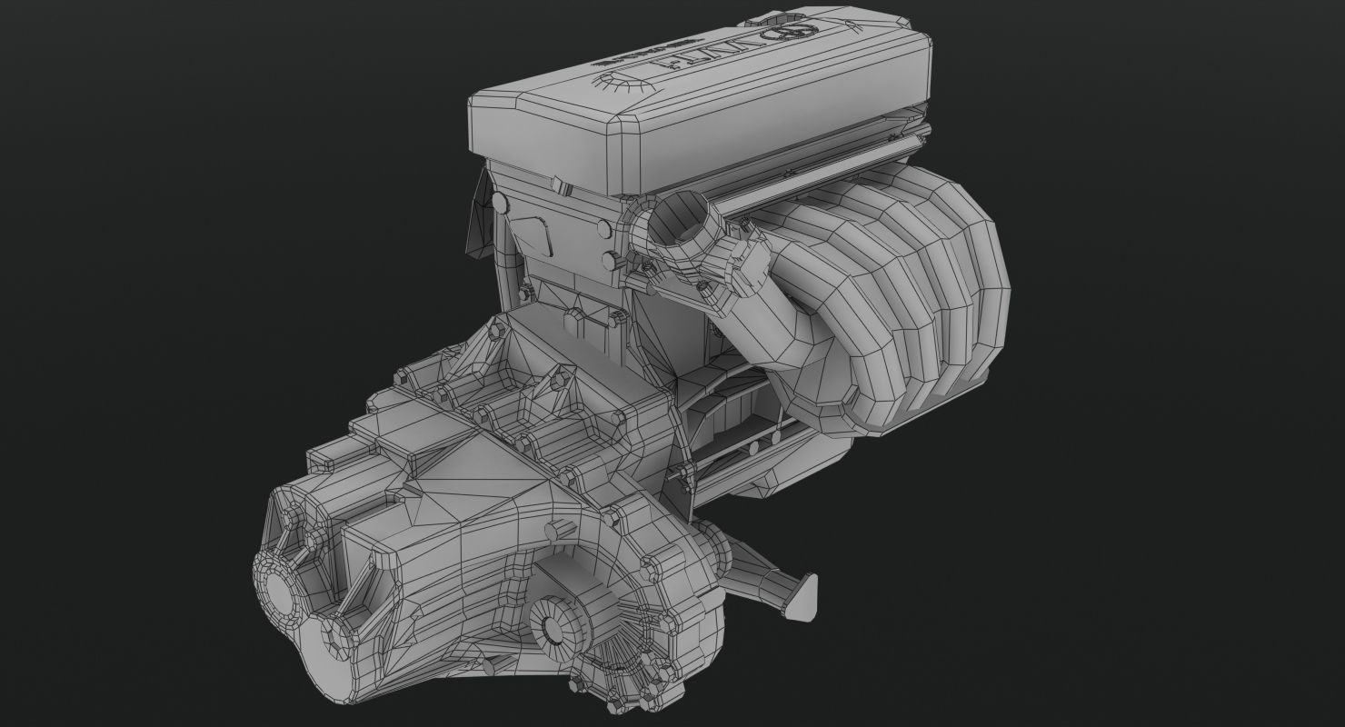 Toyota 2AZ-FE engine Low-poly 3D model_9