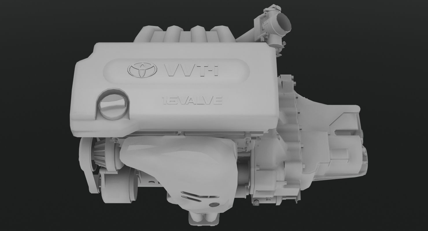 Toyota 2AZ-FE engine Low-poly 3D model_17
