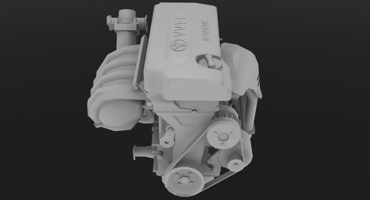 Toyota 2AZ-FE engine Low-poly 3D model_14