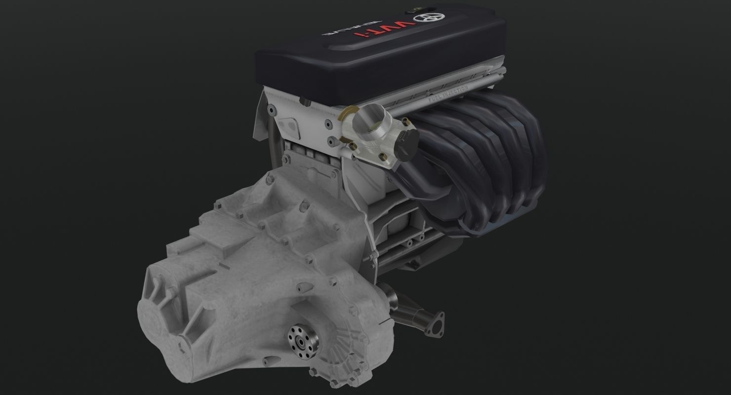 Toyota 2AZ-FE engine Low-poly 3D model_7