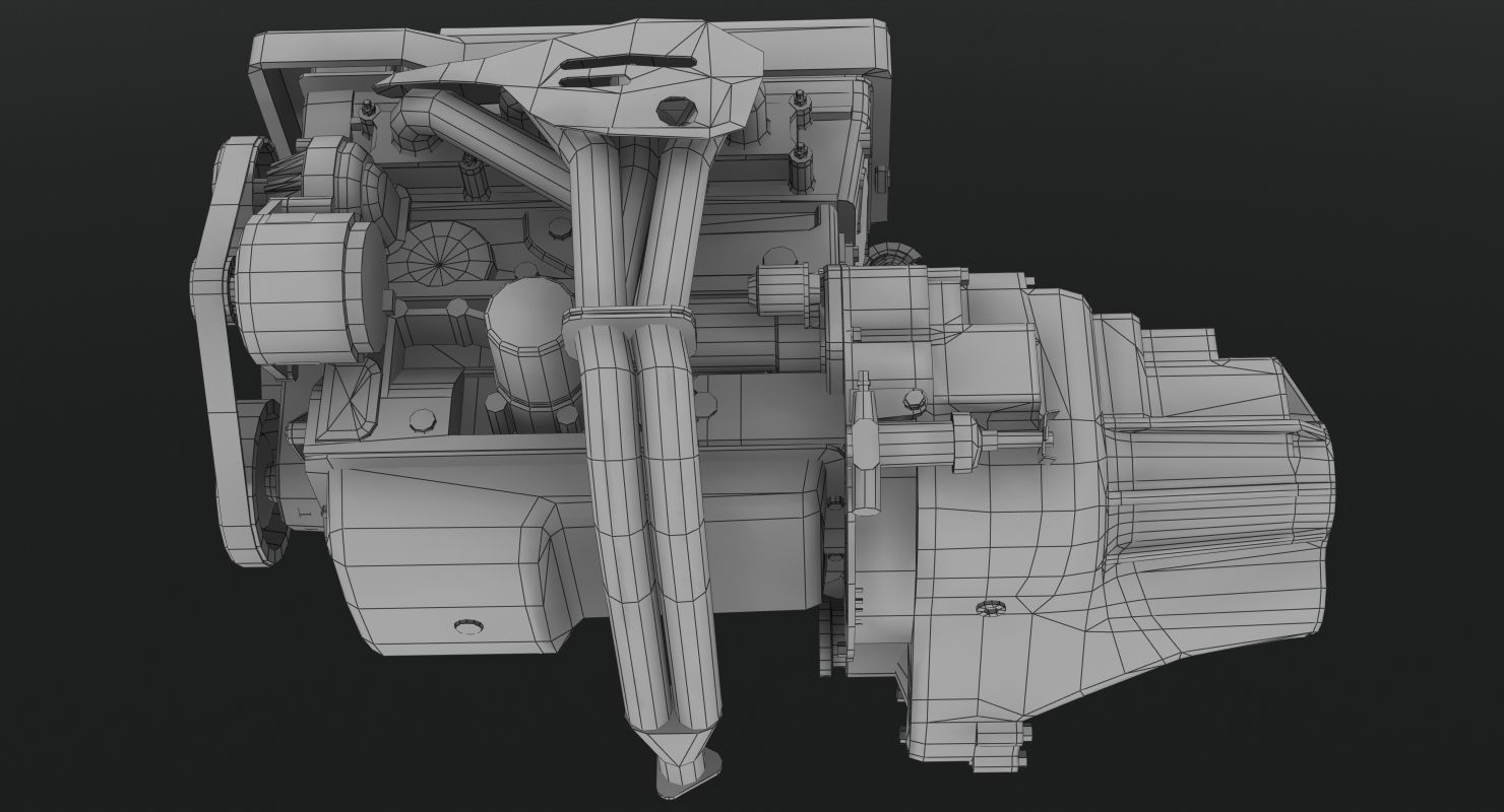 Toyota 2AZ-FE engine Low-poly 3D model_12