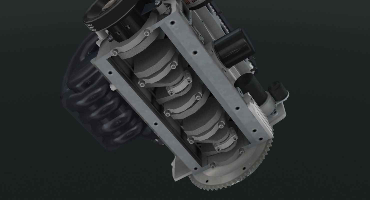 Toyota 2AZ-FE engine Low-poly 3D model_32