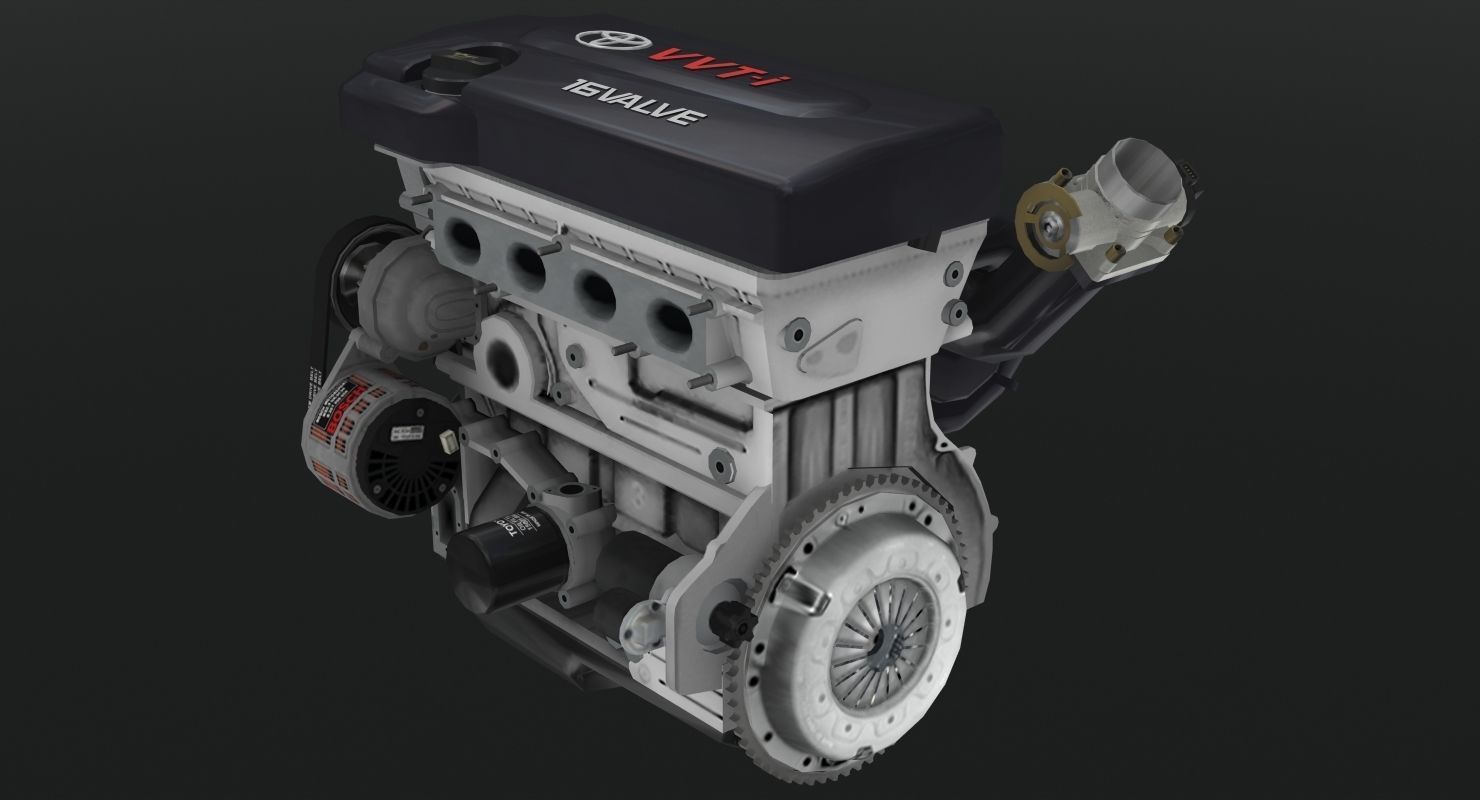 Toyota 2AZ-FE engine Low-poly 3D model_29