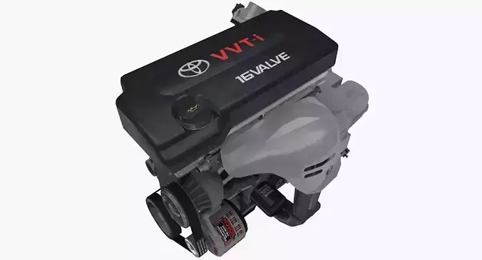 Toyota 2AZ-FE engine Low-poly 3D model