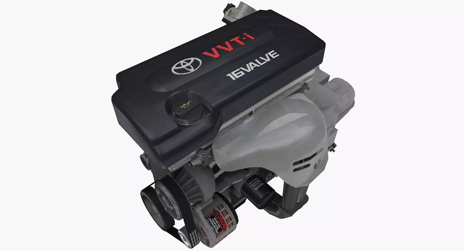 Toyota 2AZ-FE engine Low-poly 3D model_0