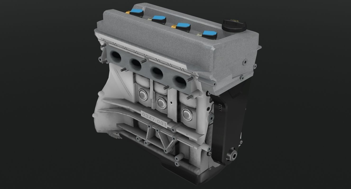 Toyota 2AZ-FE engine Low-poly 3D model_33