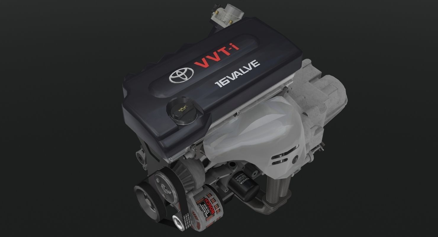 Toyota 2AZ-FE engine Low-poly 3D model_1