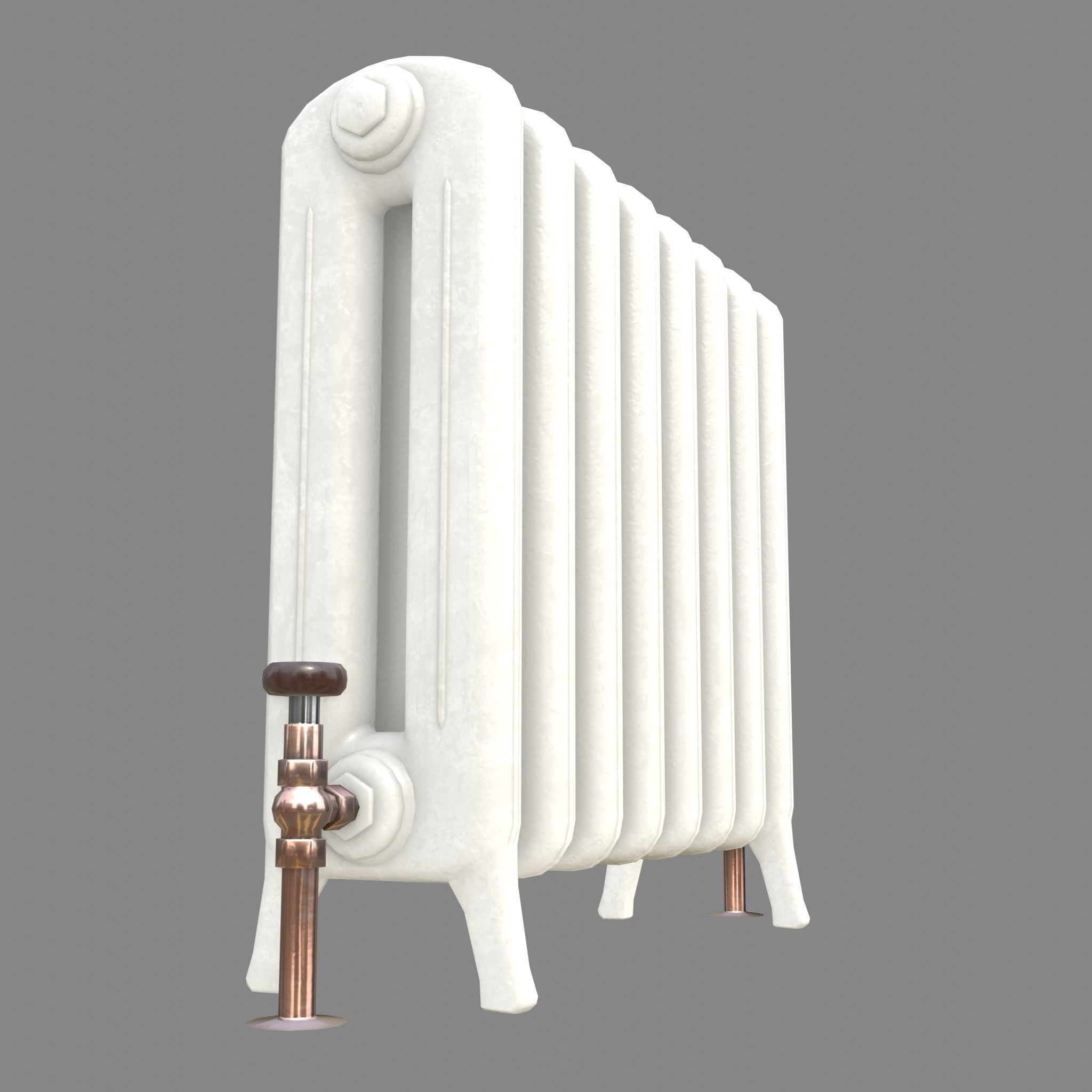 Game-ready painted iron radiator - Unity - HDRP - UE4 Low-poly 3D model_3