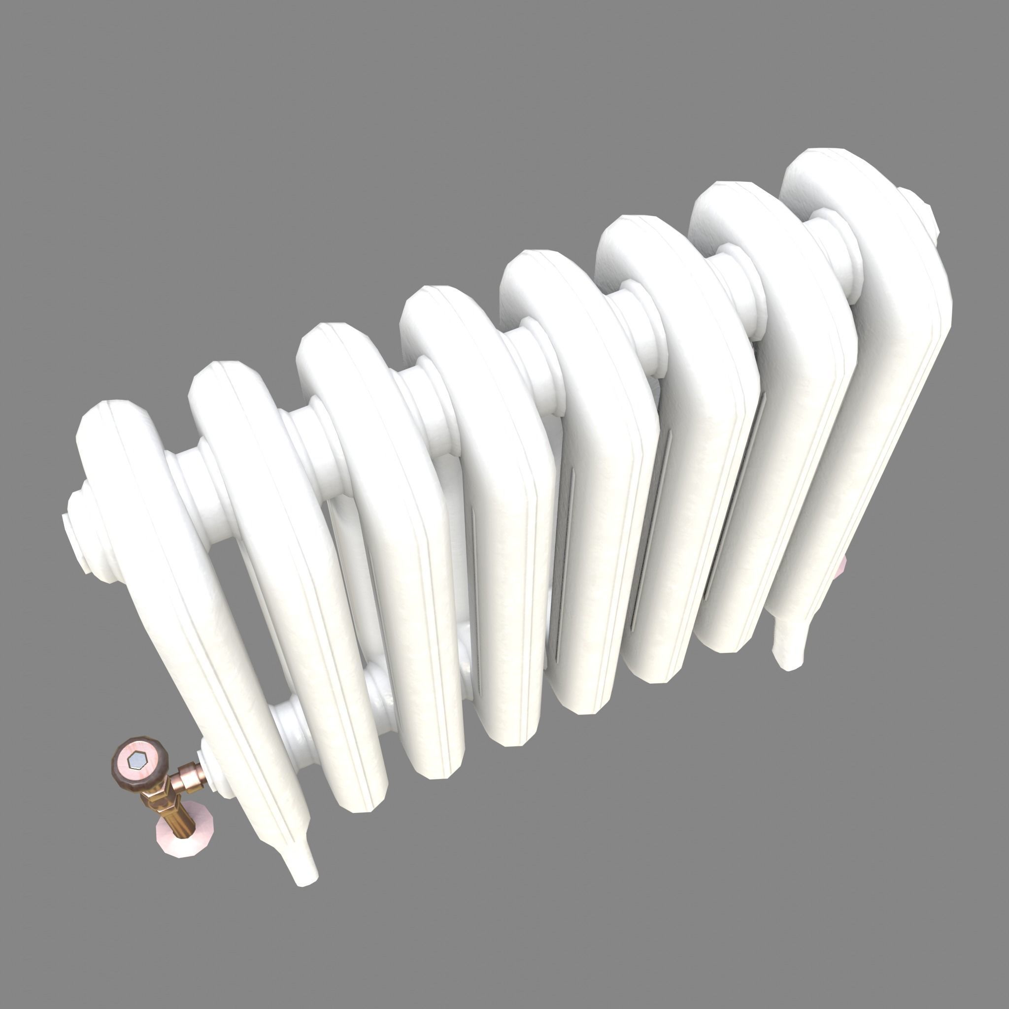 Game-ready painted iron radiator - Unity - HDRP - UE4 Low-poly 3D model_7