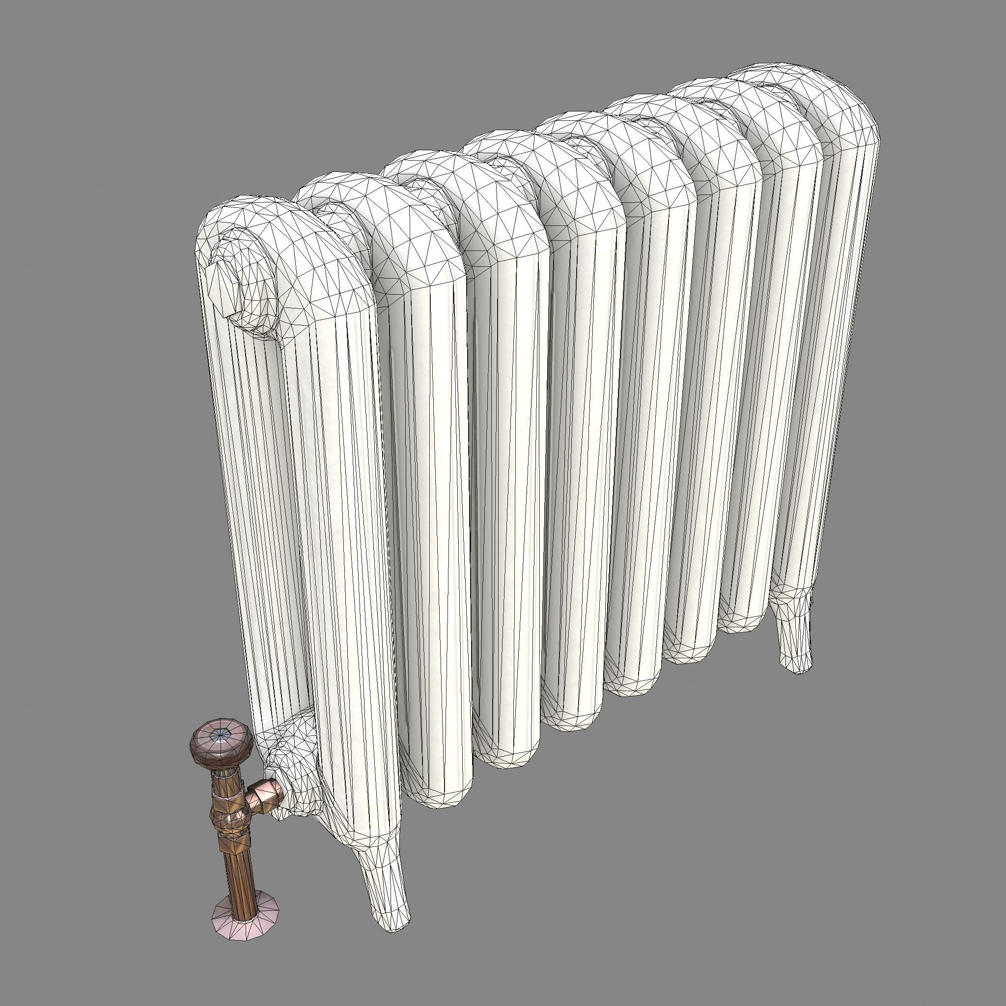 Game-ready painted iron radiator - Unity - HDRP - UE4 Low-poly 3D model_12