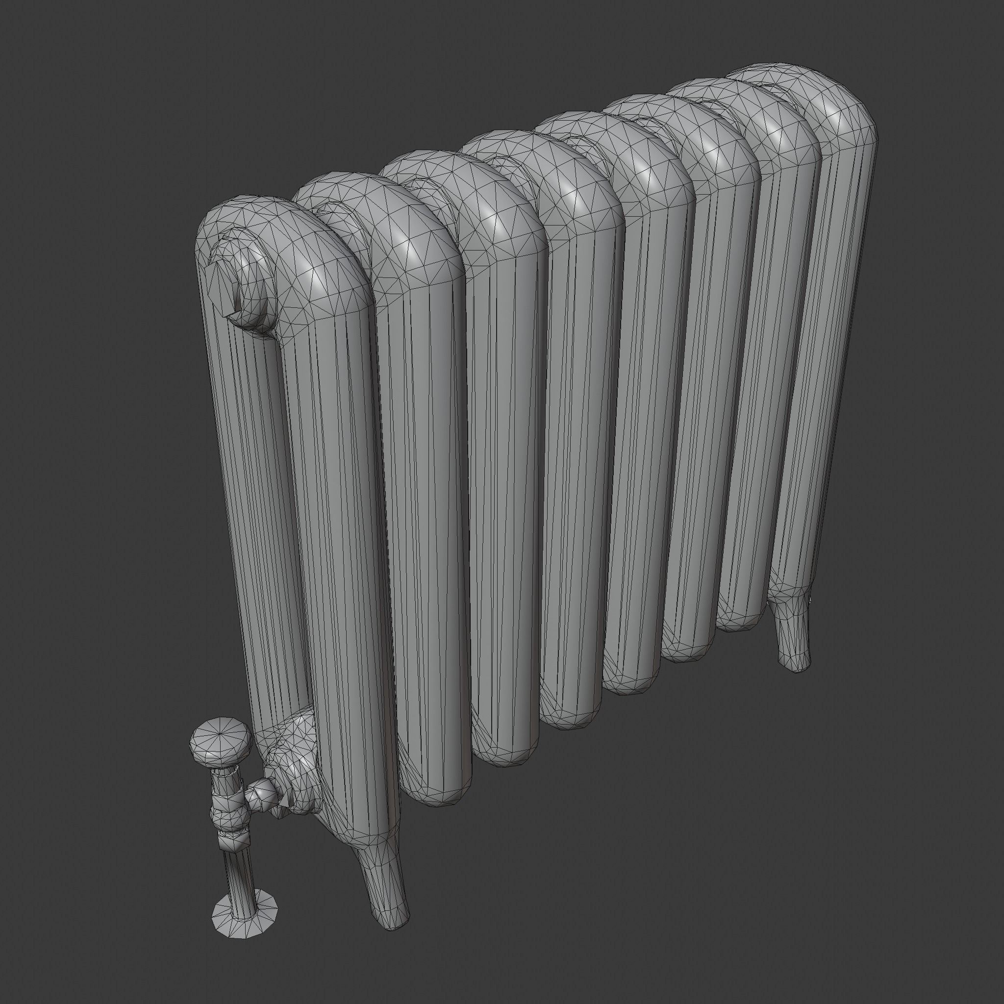 Game-ready painted iron radiator - Unity - HDRP - UE4 Low-poly 3D model_13
