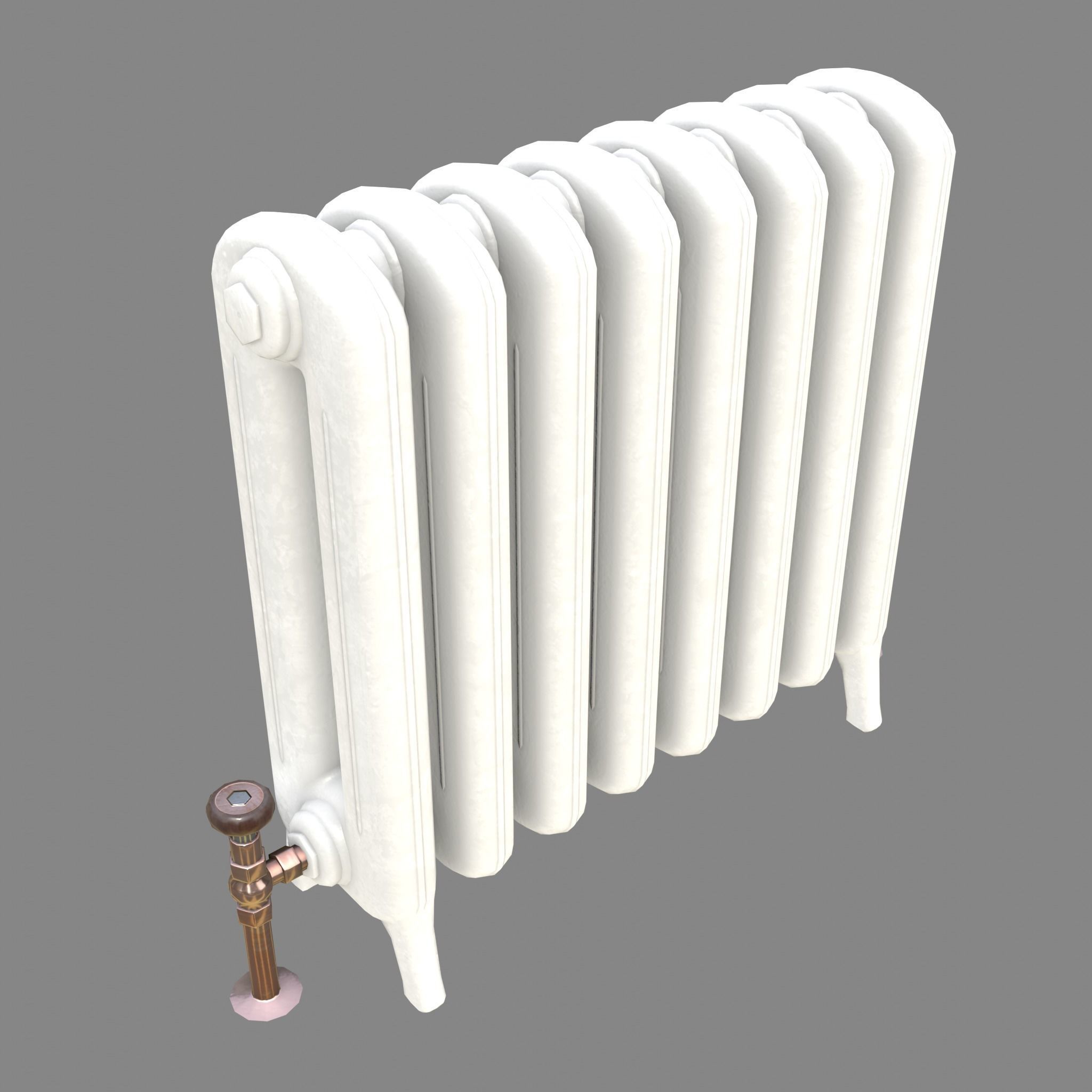 Game-ready painted iron radiator - Unity - HDRP - UE4 Low-poly 3D model_11