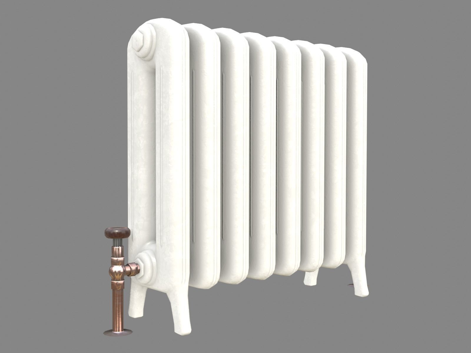 Game-ready painted iron radiator - Unity - HDRP - UE4 Low-poly 3D model_1