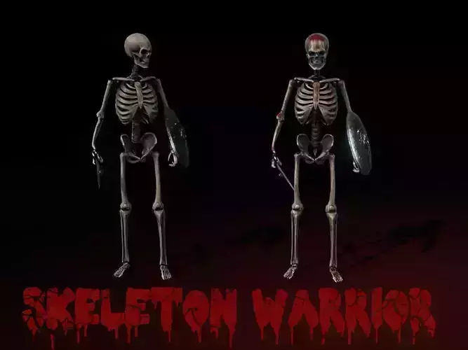 Skeleton Warrior Low-poly 3D model