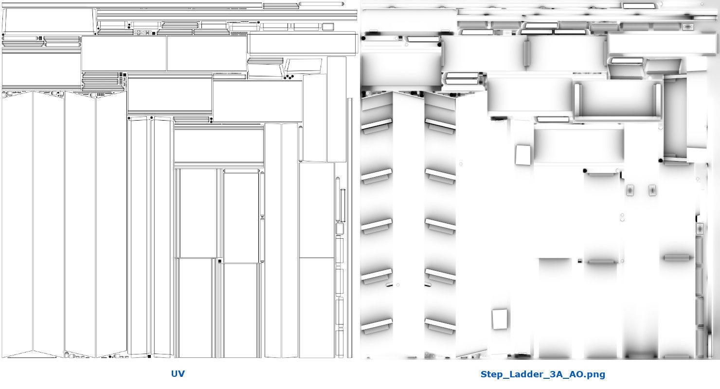 Step Ladder 3A Low-poly 3D model_10