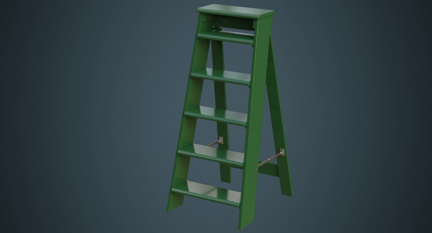 Step Ladder 3A Low-poly 3D model_3