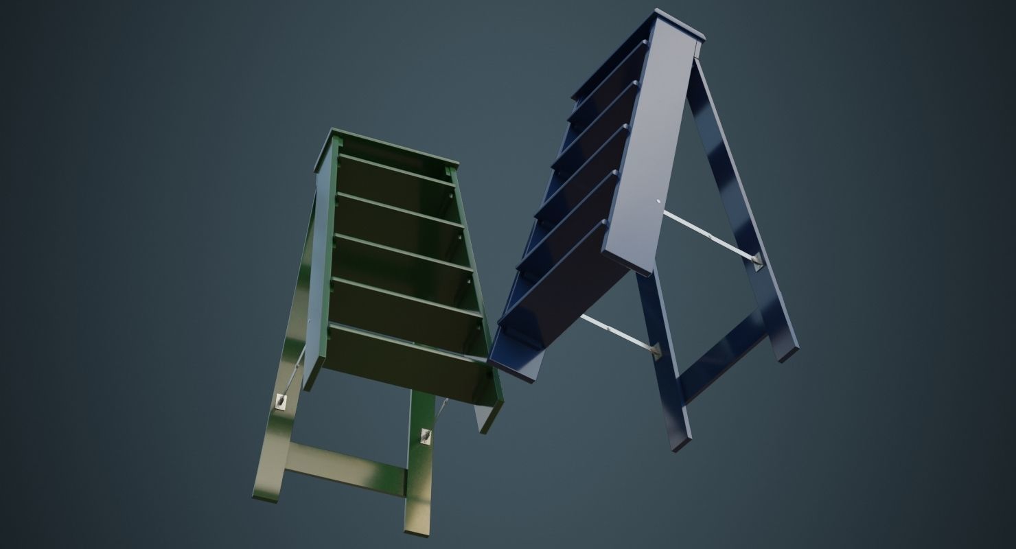 Step Ladder 3A Low-poly 3D model_2